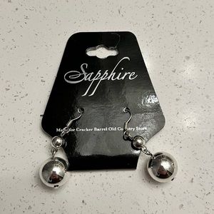 Silver ball dangle earrings